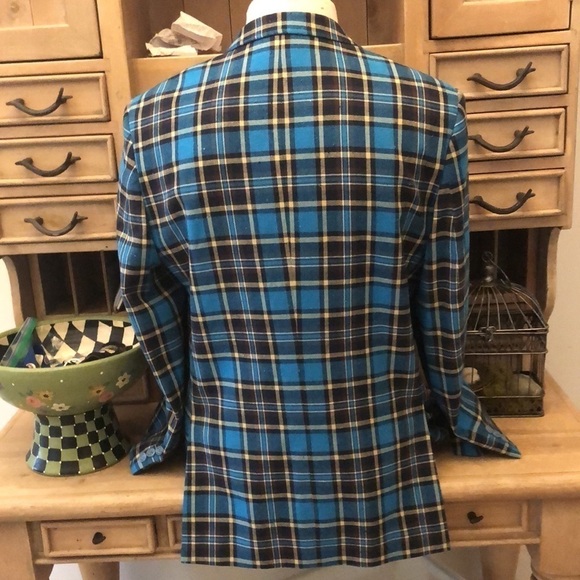 Biarelli Men’s Sport Jacket Blazer Plaid Italian Wool Blend Size Medium - Picture 3 of 11